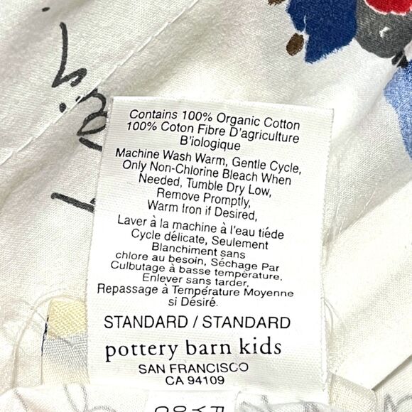 Pottery Barn Train Animals Pillow Case Standard Cover Kid Pillowcase Replacement - Picture 8 of 9